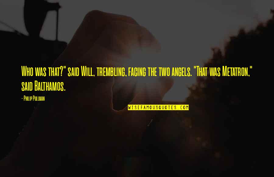 Two Angels Quotes By Philip Pullman: Who was that?" said Will, trembling, facing the
