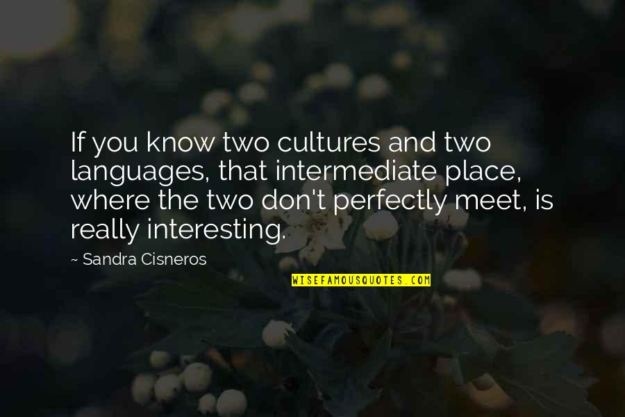 Two Cultures Quotes By Sandra Cisneros: If you know two cultures and two languages,