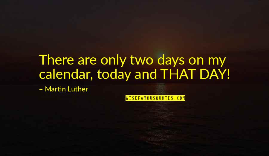 Two Days Quotes By Martin Luther: There are only two days on my calendar,