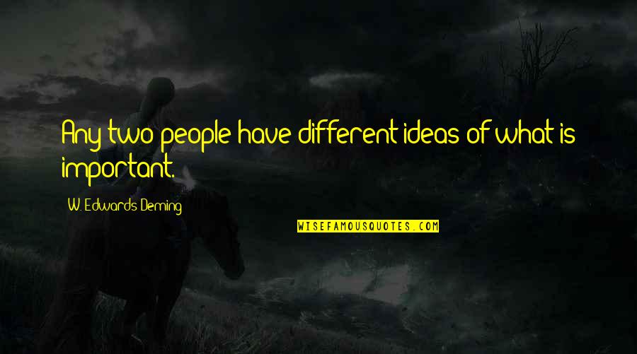 Two Different People Quotes By W. Edwards Deming: Any two people have different ideas of what
