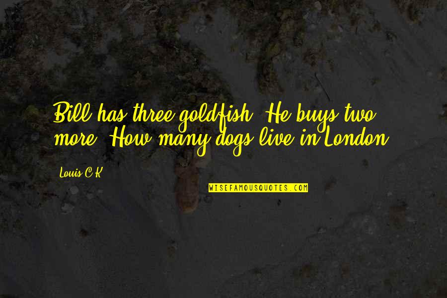 Two Dog Quotes By Louis C.K.: Bill has three goldfish. He buys two more.