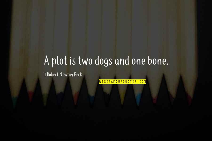 Two Dogs Quotes By Robert Newton Peck: A plot is two dogs and one bone.