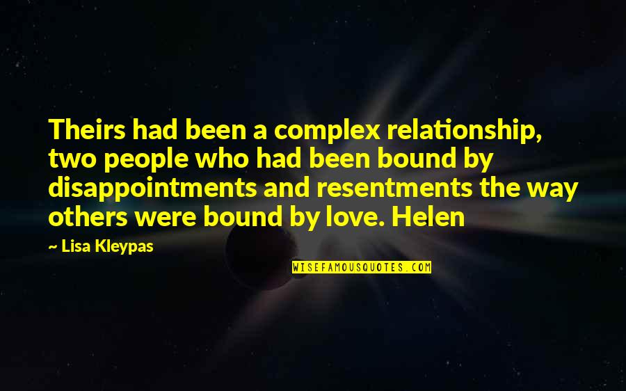 Two Way Relationship Quotes By Lisa Kleypas: Theirs had been a complex relationship, two people