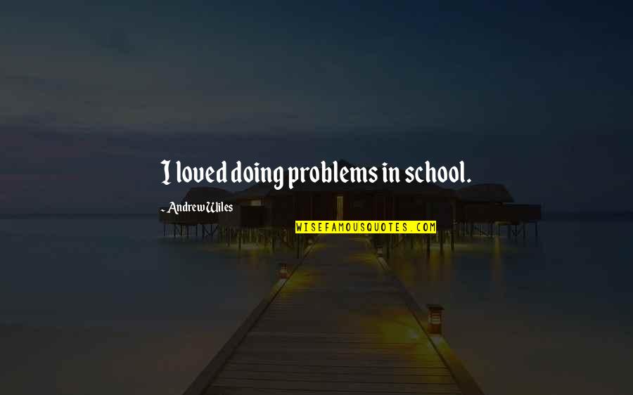 Tybalt Capulet Famous Quotes By Andrew Wiles: I loved doing problems in school.