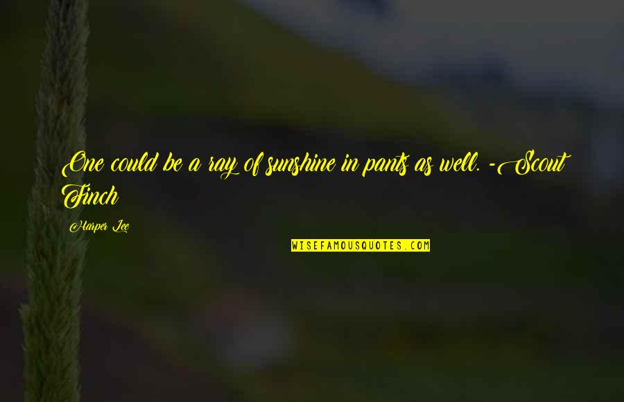 Tyeka Quotes By Harper Lee: One could be a ray of sunshine in