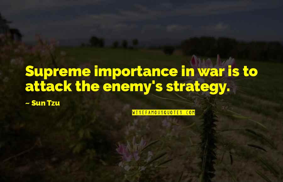 Tylah Panfill Quotes By Sun Tzu: Supreme importance in war is to attack the