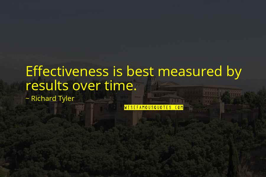 Tyler Quotes By Richard Tyler: Effectiveness is best measured by results over time.