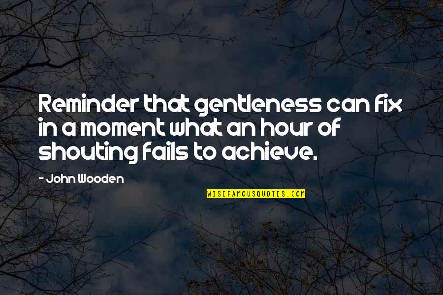 Tyliai Tyliai Quotes By John Wooden: Reminder that gentleness can fix in a moment