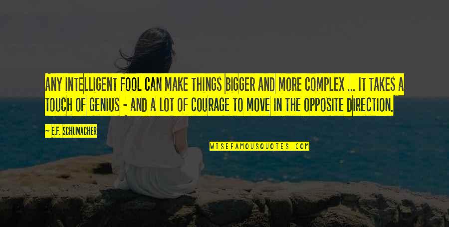Tymber Creek Quotes By E.F. Schumacher: Any intelligent fool can make things bigger and