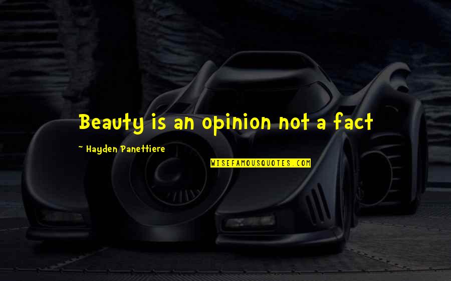 Types Of English Quotes By Hayden Panettiere: Beauty is an opinion not a fact