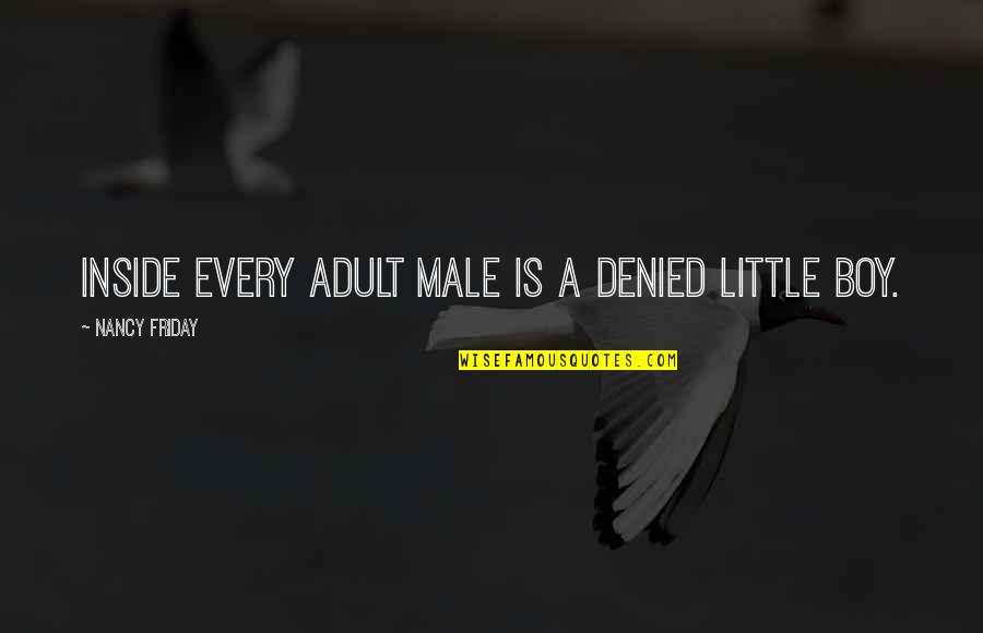 Typewriting Without Tears Quotes By Nancy Friday: Inside every adult male is a denied little Typewriting Without Tears Quotes By Nancy Friday: Inside every adult male is a denied little