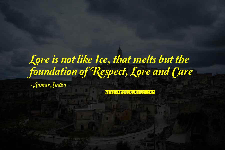 Typical Macedonian Quotes By Samar Sudha: Love is not like Ice, that melts but