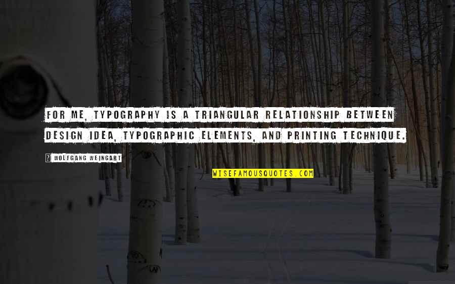 Typographic Quotes By Wolfgang Weingart: For me, typography is a triangular relationship between