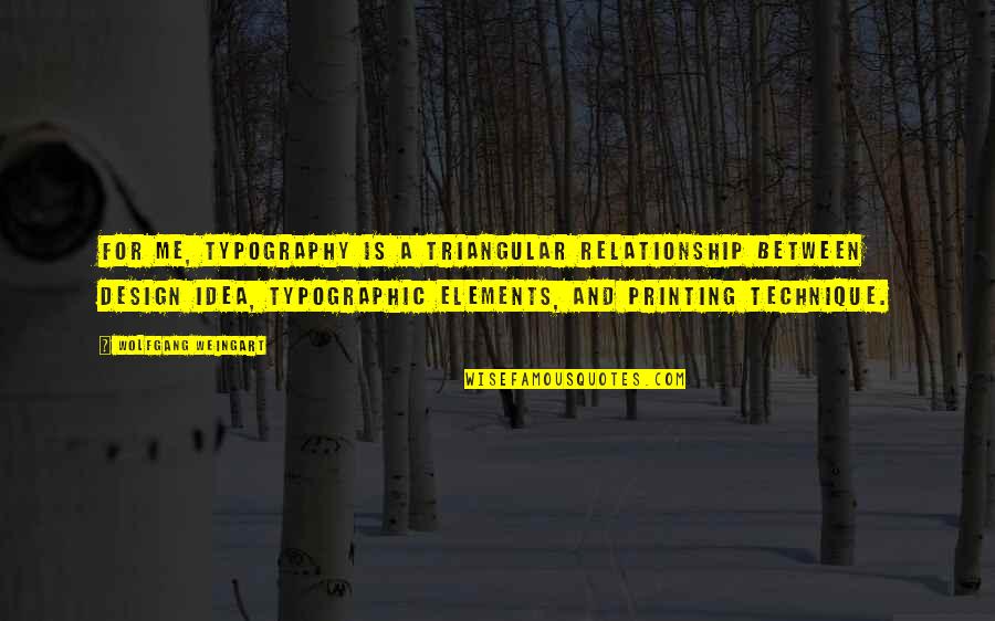 Typography's Quotes By Wolfgang Weingart: For me, typography is a triangular relationship between Typography's Quotes By Wolfgang Weingart: For me, typography is a triangular relationship between