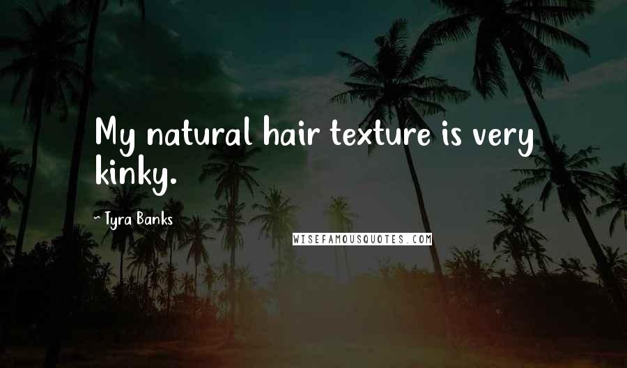 Tyra Banks quotes: My natural hair texture is very kinky.