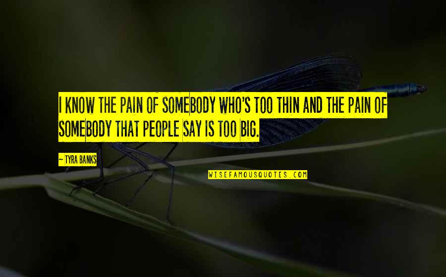 Tyra's Quotes By Tyra Banks: I know the pain of somebody who's too