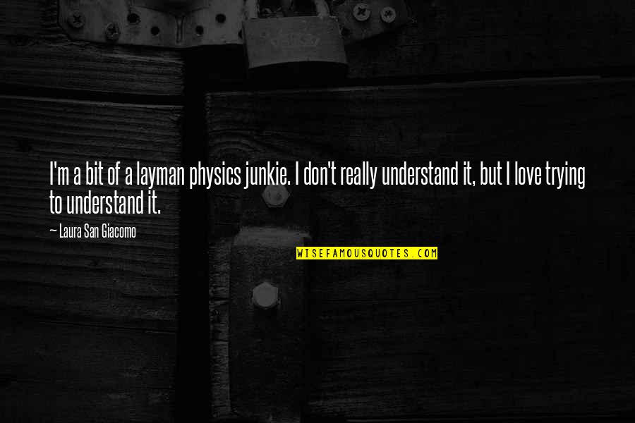 Tyree Quotes By Laura San Giacomo: I'm a bit of a layman physics junkie.