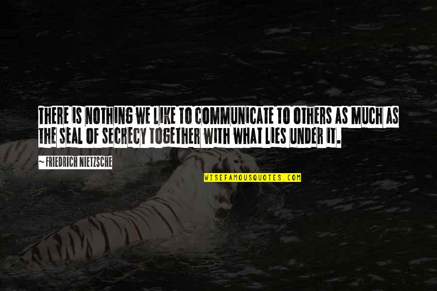 Tyrell Corporation Quotes By Friedrich Nietzsche: There is nothing we like to communicate to