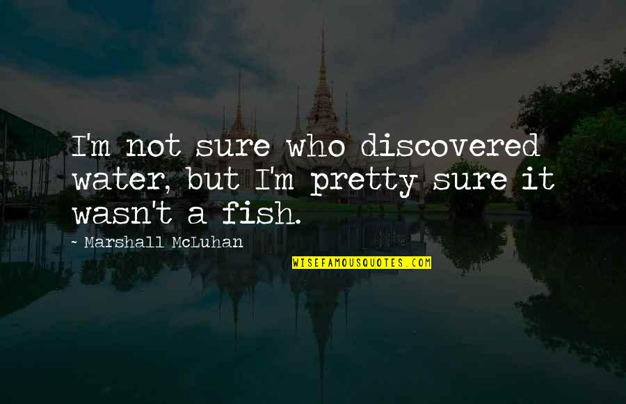 Tyrolean Inn Quotes By Marshall McLuhan: I'm not sure who discovered water, but I'm
