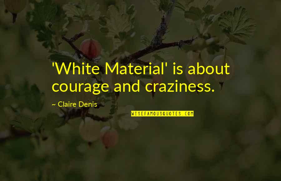 Tyrone Hayes Quotes By Claire Denis: 'White Material' is about courage and craziness.