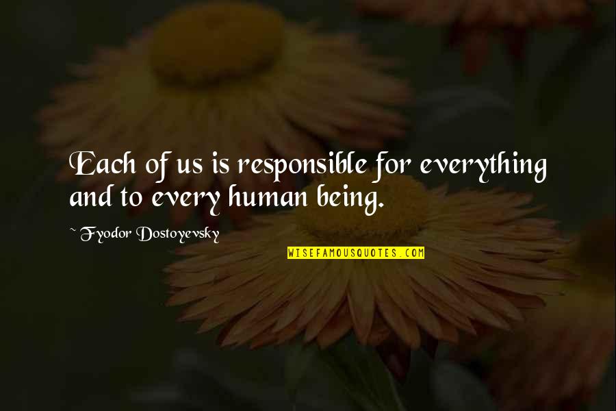 Tysk Flag Quotes By Fyodor Dostoyevsky: Each of us is responsible for everything and