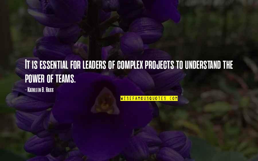 Tytgat Toxicoloog Quotes By Kathleen B. Hass: It is essential for leaders of complex projects