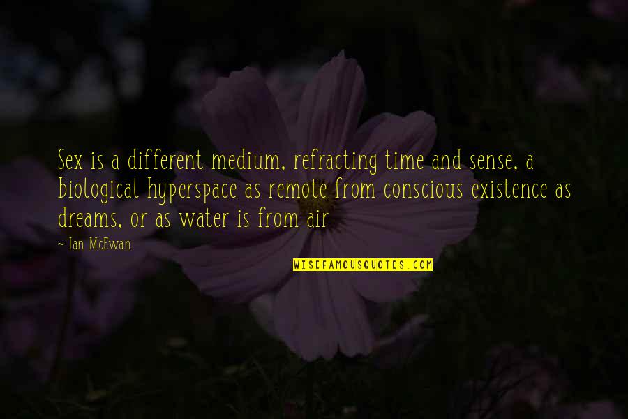 Tzu Hsi Quotes By Ian McEwan: Sex is a different medium, refracting time and