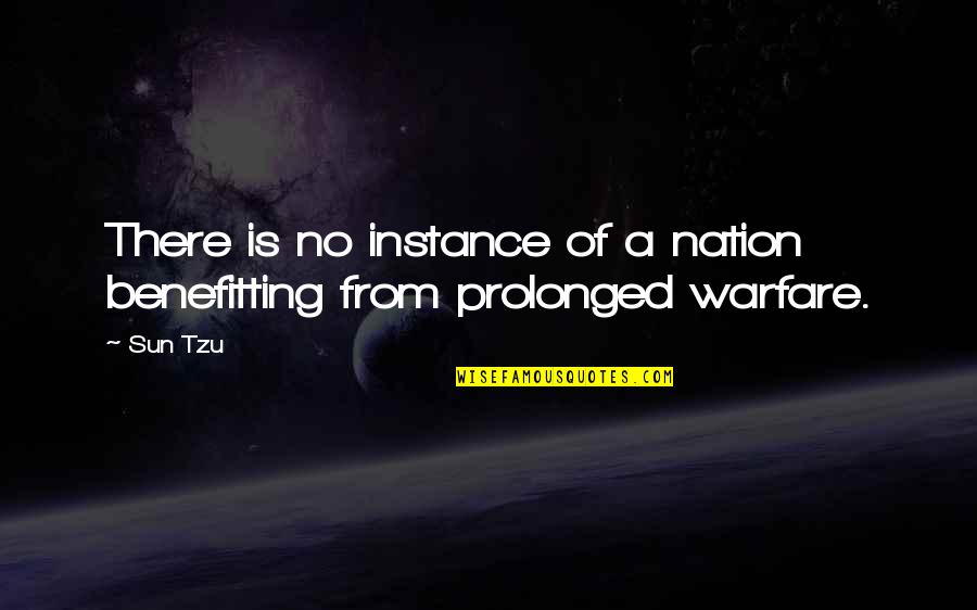 Tzu War Quotes By Sun Tzu: There is no instance of a nation benefitting