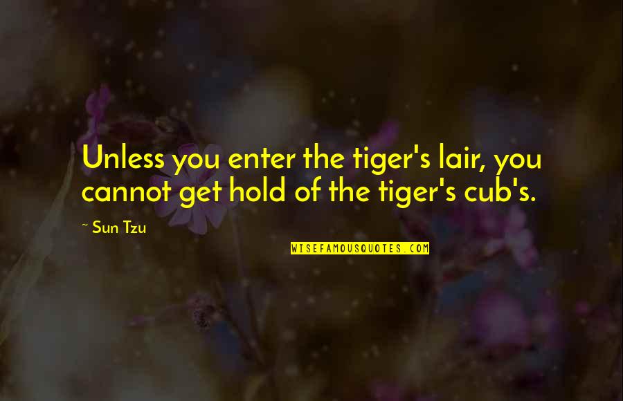 Tzu's Quotes By Sun Tzu: Unless you enter the tiger's lair, you cannot
