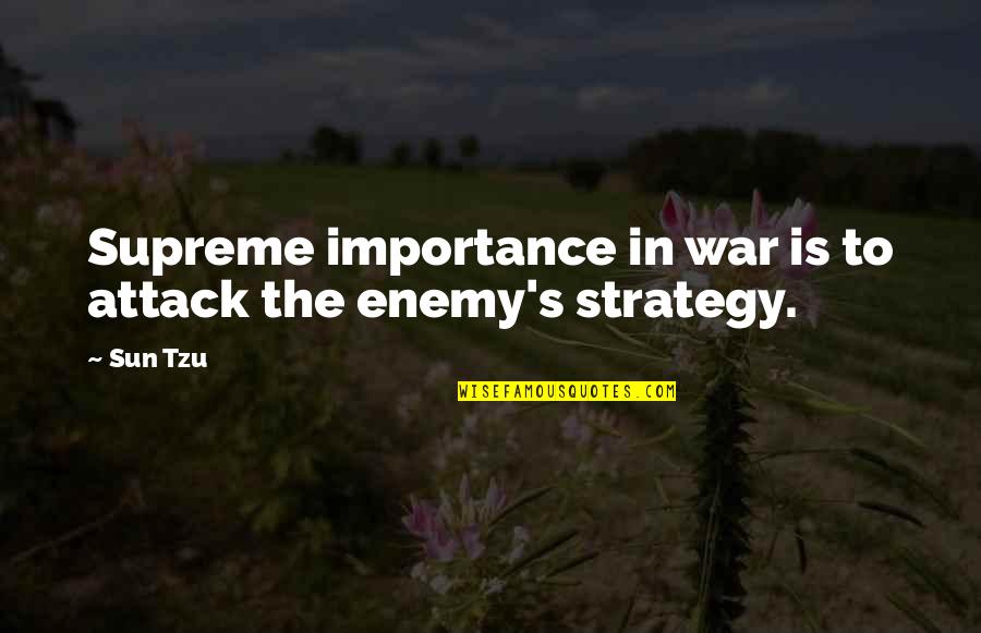 Tzu's Quotes By Sun Tzu: Supreme importance in war is to attack the