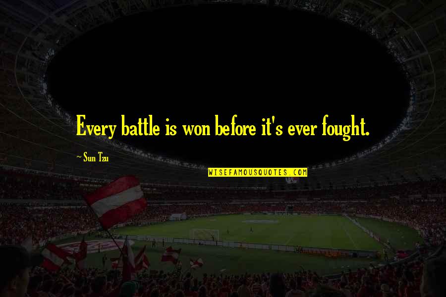 Tzu's Quotes By Sun Tzu: Every battle is won before it's ever fought.