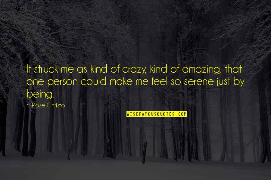 U Are An Amazing Person Quotes By Rose Christo: It struck me as kind of crazy, kind