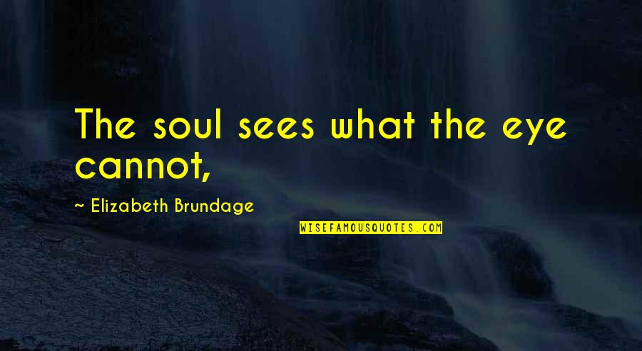 U Are My Soul Quotes By Elizabeth Brundage: The soul sees what the eye cannot,