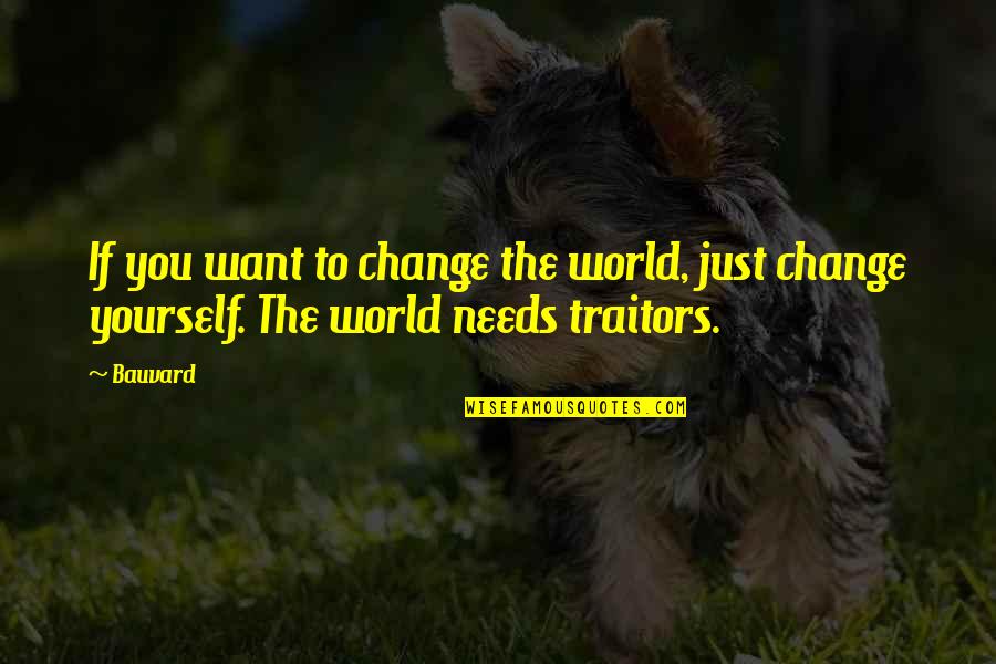 U Dont Have To Like Me Quotes By Bauvard: If you want to change the world, just