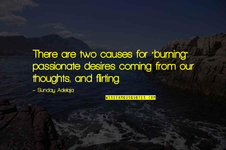 U Dont Trust Me Quotes By Sunday Adelaja: There are two causes for "burning": passionate desires