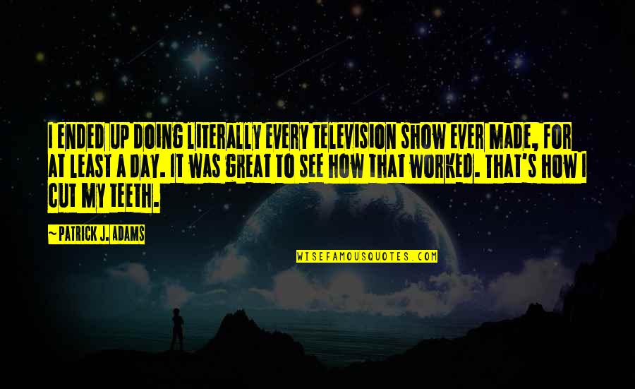 U Made My Day Quotes By Patrick J. Adams: I ended up doing literally every television show