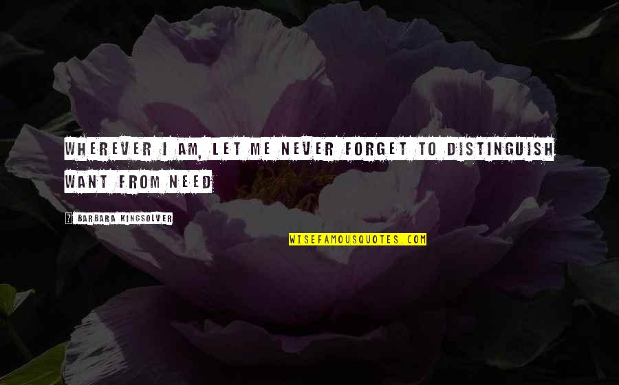 U Never Forget Me Quotes By Barbara Kingsolver: Wherever I am, let me never forget to