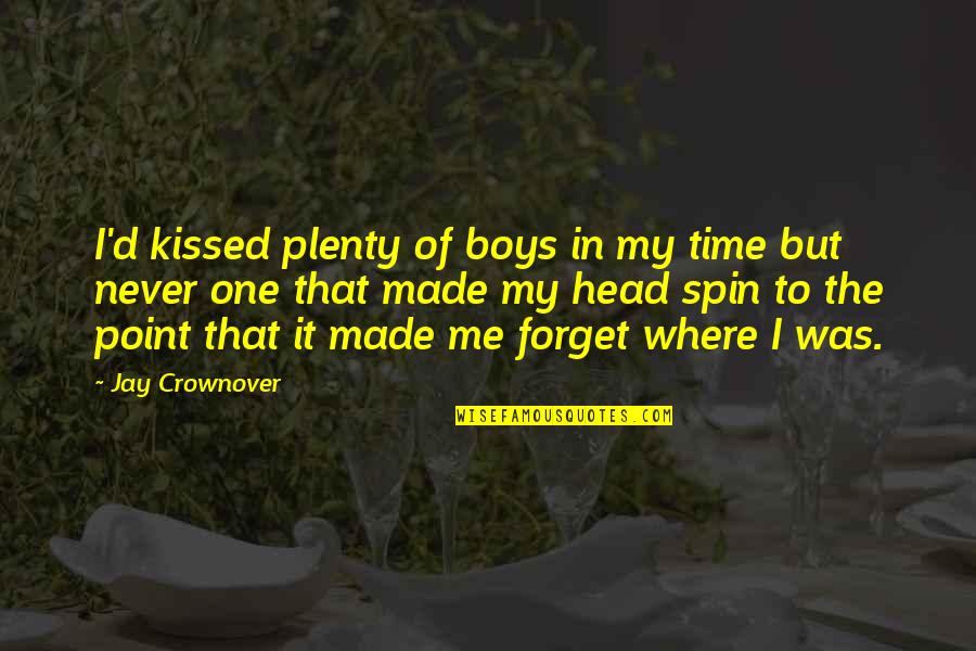 U Never Forget Me Quotes By Jay Crownover: I'd kissed plenty of boys in my time