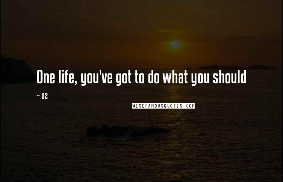 U2 quotes: One life, you've got to do what you should