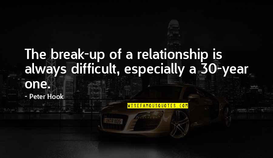 Ubicado Quotes By Peter Hook: The break-up of a relationship is always difficult,