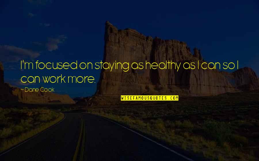 Uchodzi Do Zatoki Quotes By Dane Cook: I'm focused on staying as healthy as I