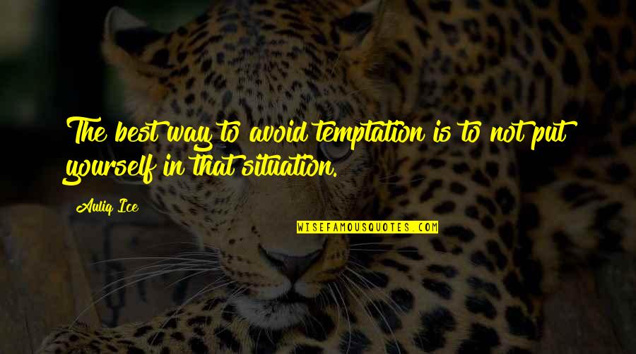 Uday Kumar Habbu Quotes By Auliq Ice: The best way to avoid temptation is to