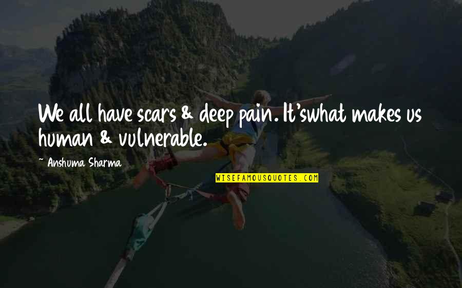 Uddi Quotes By Anshuma Sharma: We all have scars & deep pain. It'swhat