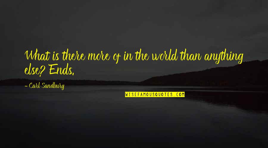 Ugandas Elections Quotes By Carl Sandburg: What is there more of in the world