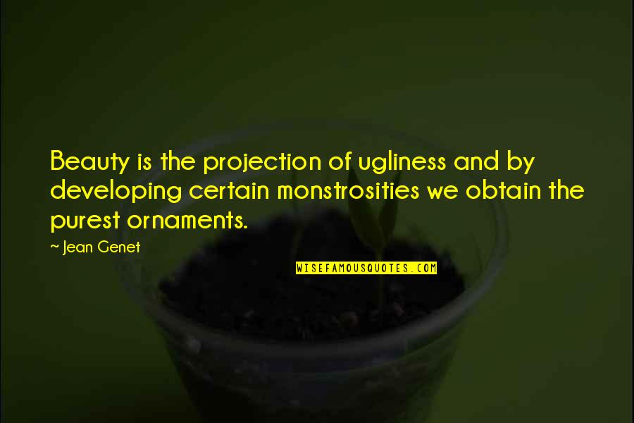 Ugliness And Beauty Quotes By Jean Genet: Beauty is the projection of ugliness and by