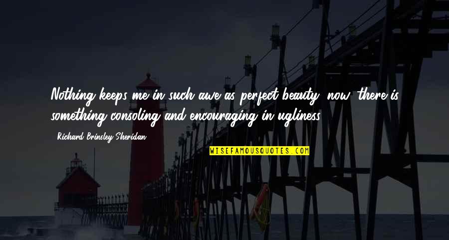 Ugliness And Beauty Quotes By Richard Brinsley Sheridan: Nothing keeps me in such awe as perfect