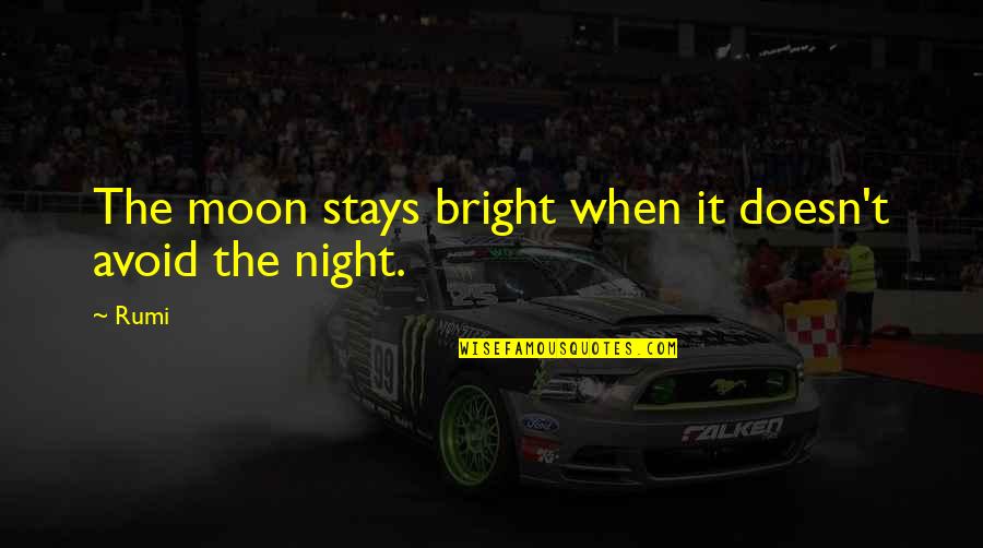 Ugly Dog Quotes By Rumi: The moon stays bright when it doesn't avoid