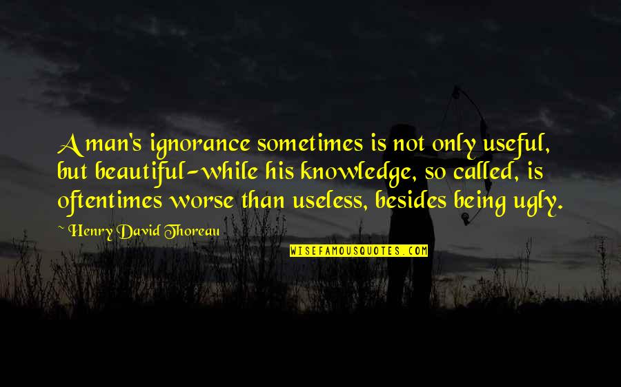 Ugly Man Quotes By Henry David Thoreau: A man's ignorance sometimes is not only useful,