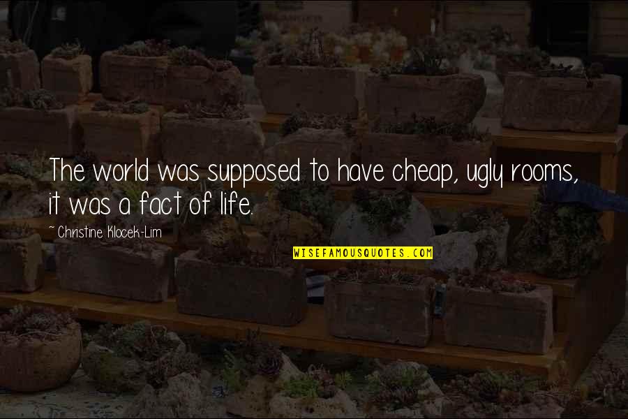 Ugly World Quotes By Christine Klocek-Lim: The world was supposed to have cheap, ugly
