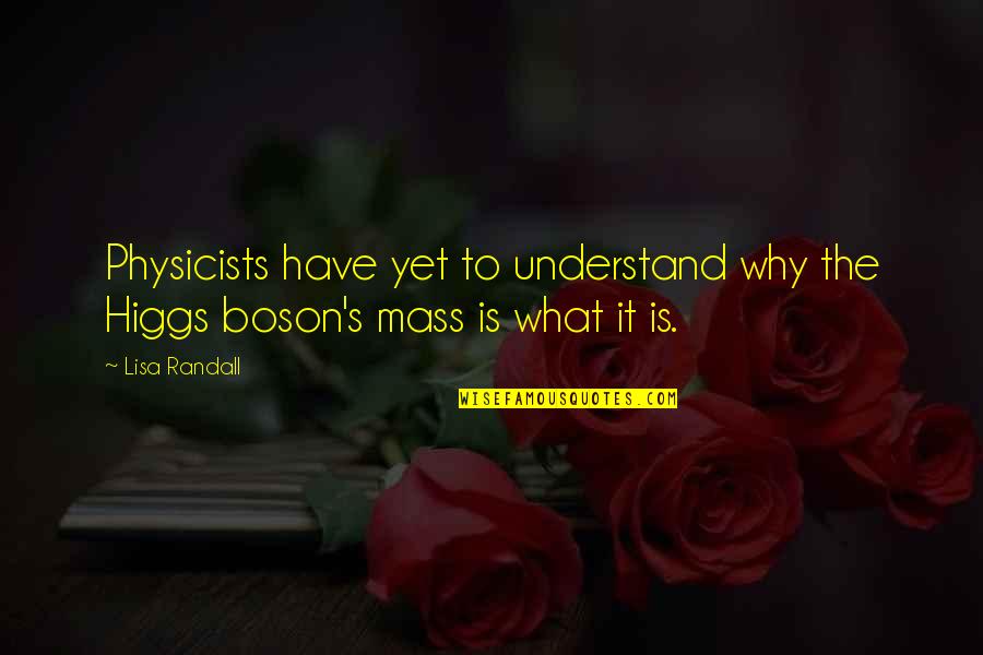 Uglyness Quotes By Lisa Randall: Physicists have yet to understand why the Higgs
